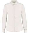 K782 KK782 Kustom Kit Ladies Long Sleeve Tailored Stretch Oxford Shirt White colour image
